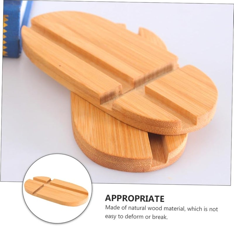 Natural Bamboo Phone Stand Multi Function Holder For Smartphone Tablet Desk Office - Image 3